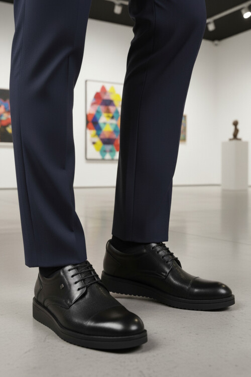 Black Genuine Leather Mens Classic Shoes 2991 M