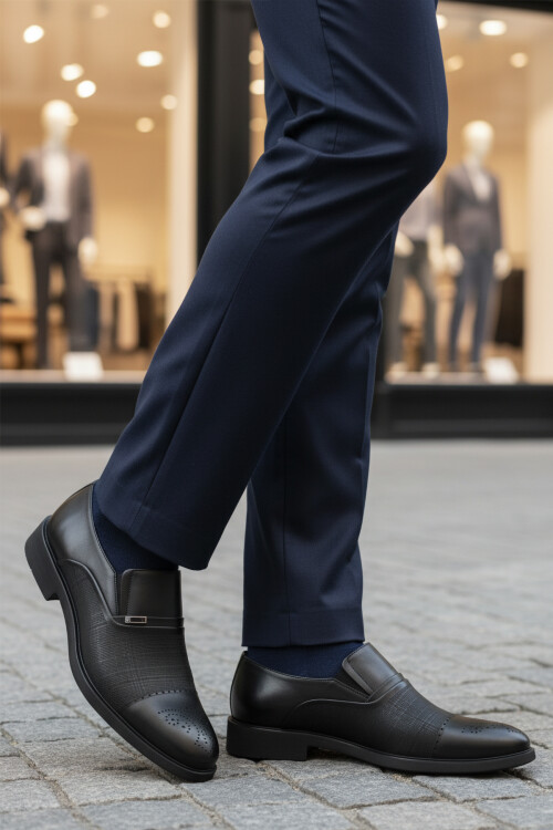 Black Genuine Leather Non-Slip Sole Mens Classic Shoes 380 M