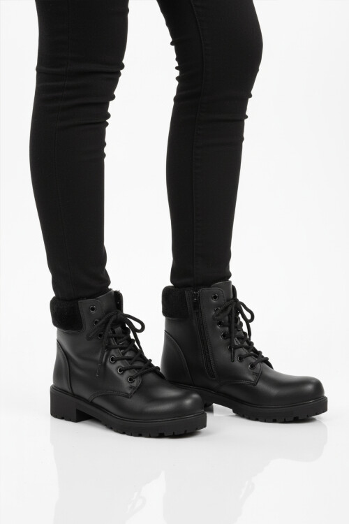 Black Polar Fleece Non-Slip Womens Boots Marc 4030 Z