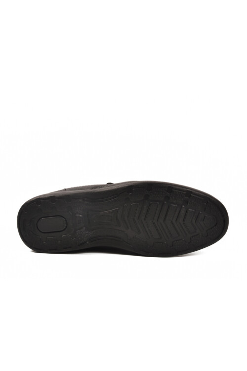 Siyah Kırışık Hakiki Deri Erkek Casual Ayakkabı DSN 2035 M