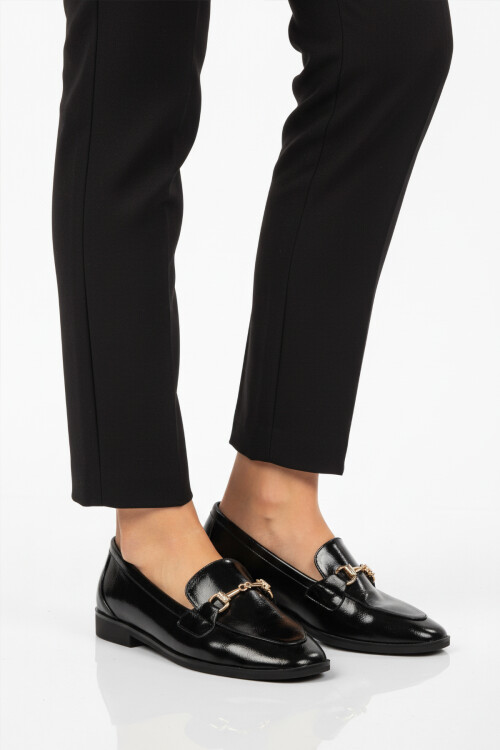 Siyah Kırışık Hafif Esnek Kadın Casual Ayakkabı 421025 Z