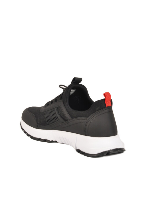 Black Red Lightweight Flexible Lock Lace-Up Unisex Sneakers Nans 6006 G