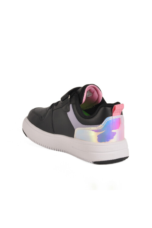 Siyah Lila Cırtlı Hafif Kız Çocuk Spor Ayakkabı 1603 F