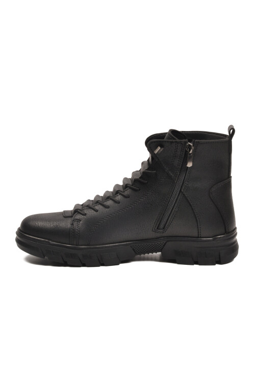 Siyah İçi Polarlı Kaymaz Fermuarlı Erkek Bot 660 M