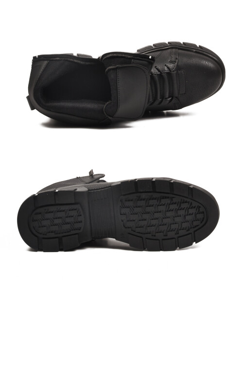 Siyah İçi Polarlı Kaymaz Fermuarlı Erkek Bot 660 M