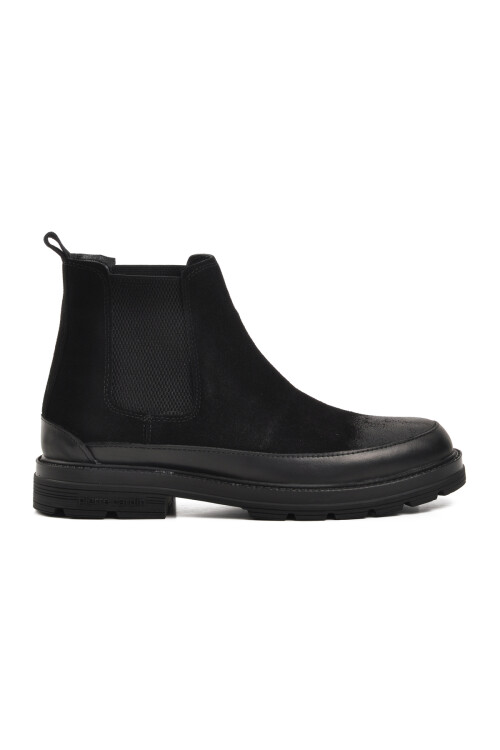 Black Nubuck Mens Chelsea Boots 1361654 M