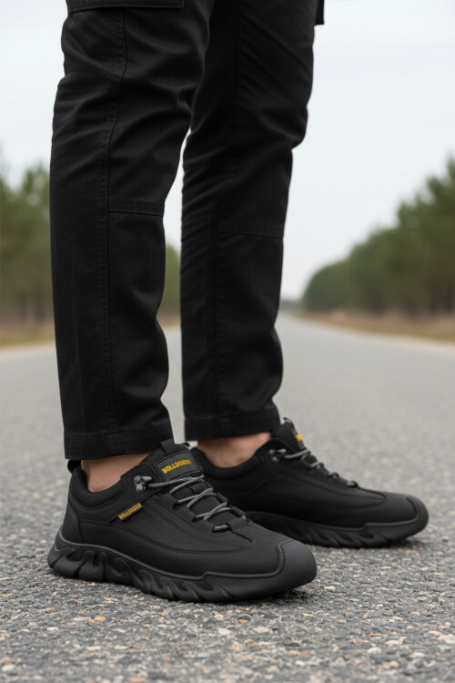 Siyah Nubuk Hakiki Deri Erkek Casual Ayakkabı 240003 M