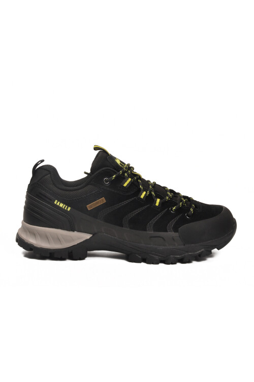GameluBlack Yellow Genuine Leather Waterproof Men's Outdoor Shoes Solo M