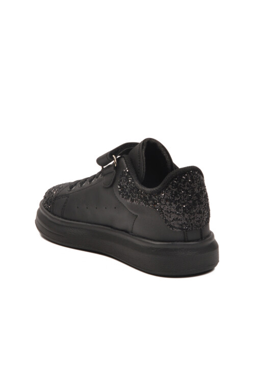 Black Glittery Velcro Light Flexible Girls Sports Shoes 2540-26K P