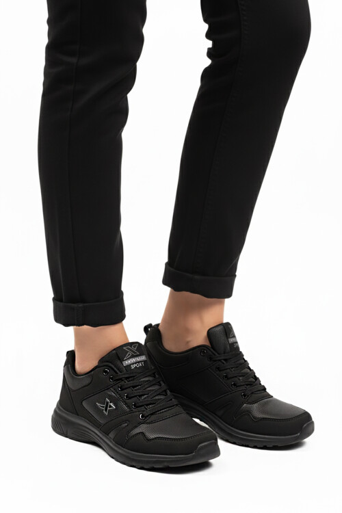 Black Lightweight Flexible Unisex Sneakers Xstep 020-Skin G