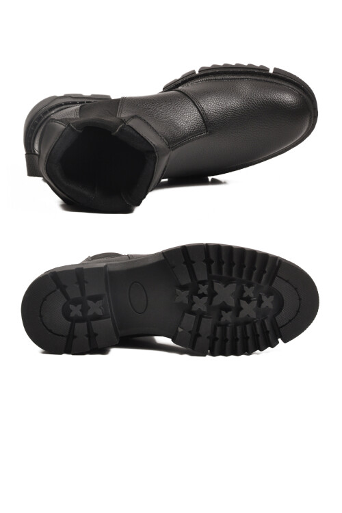 Siyah İçi Polarlı Kaymaz Soğuğa Dirençli Erkek Chelsea Bot 748 M