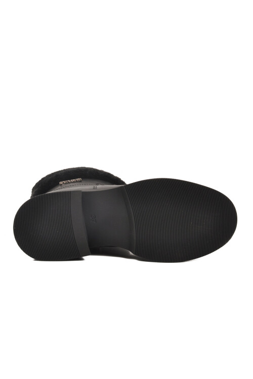 Black Polar Fleece Non-Slip Sole Cold Resistant Womens Boots PC-55268 Z