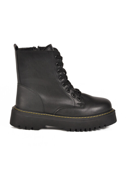 Black Lace-Up Zippered Fleece Womens Boots Terra 5000 Z