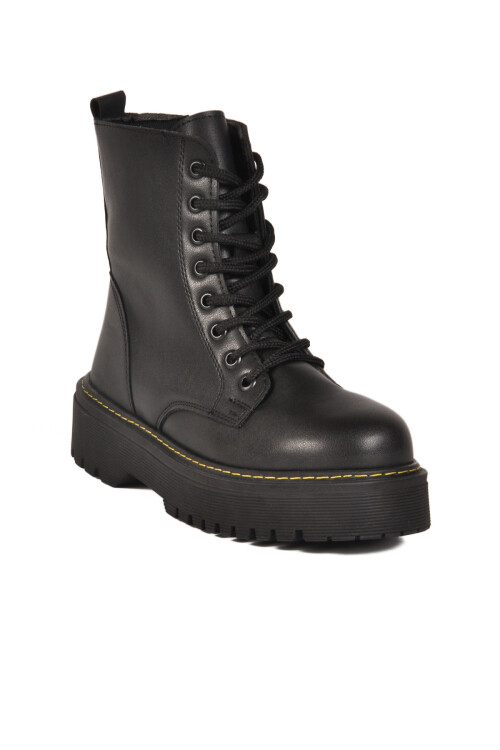 Black Lace-Up Zippered Fleece Womens Boots Terra 5000 Z