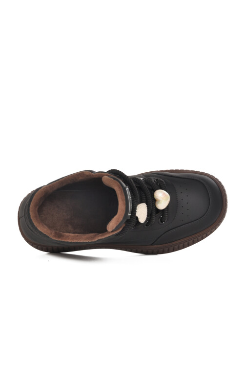Siyah İçi Polarlı Soğuğa Dayanıklı Kadın Sneaker 25K419-1 Z