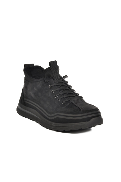 Black Rubber Laced Mens Sneaker 25K582 M