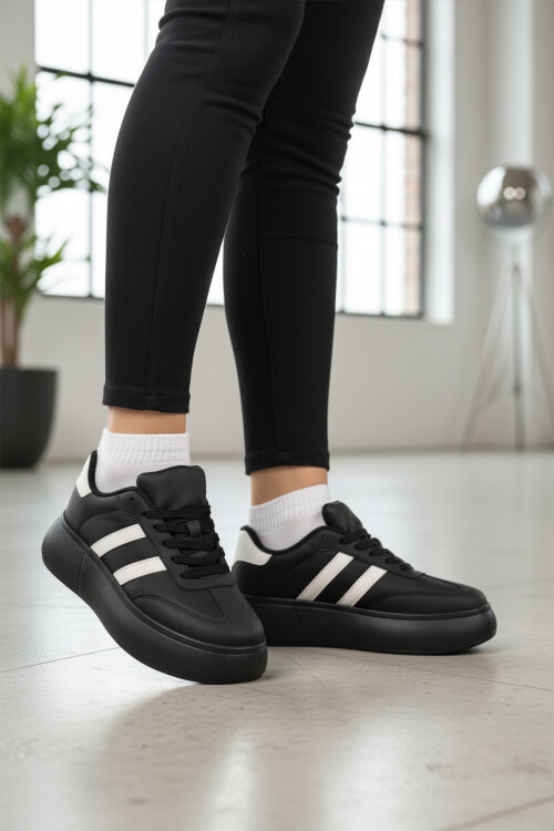 Black High Sole Lace-Up Unisex Sneaker DVS-01 Z