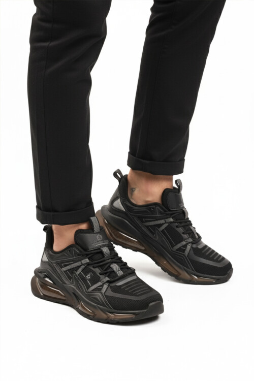 Black Memory Sole Lightweight Flexible Mens Sneakers Sally M