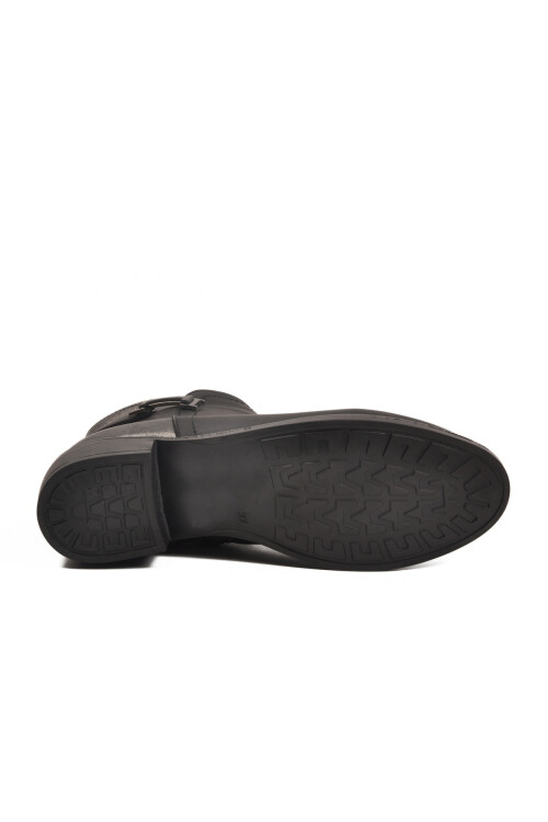 Siyah Zümrüt Fermuarlı Kürklü Kaymaz Kadın Bot 547820 Z