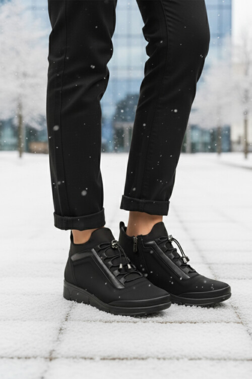 AyakmodBlack Cold-Resistant Non-Slip Sole Women's Boots 293113 Z