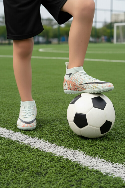 Aqua Green Purple Socked Childrens Turf Shoes Air 600 F