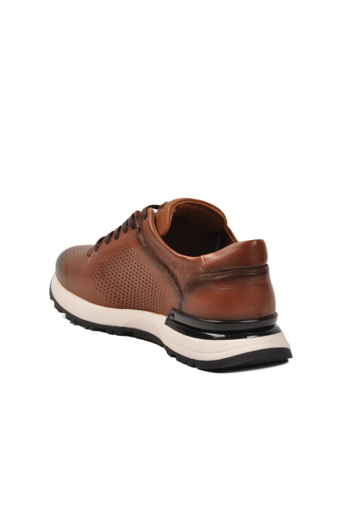 Tan Laced Genuine Leather Mens Sneaker M217 M