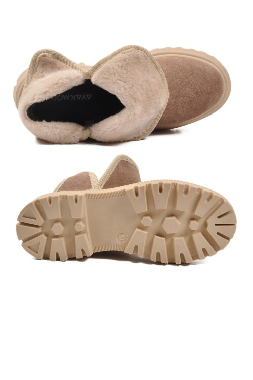 Vizon Süet İçi Kürklü Soğuğa Dirençli Kaymaz Kadın Bot 548038 Z