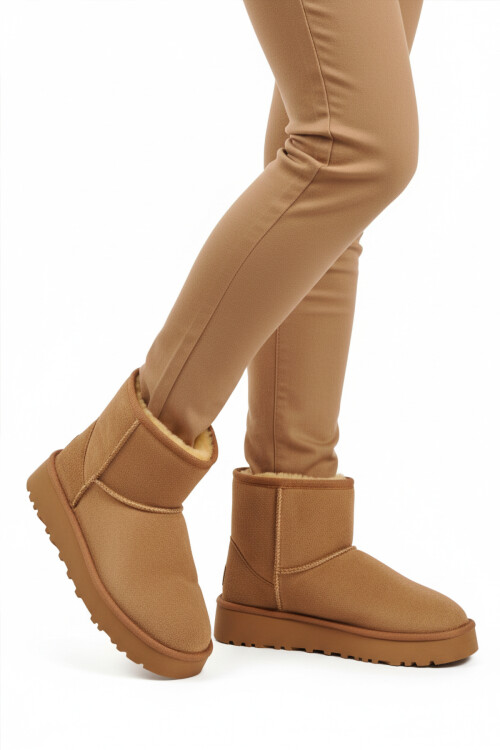 Vizon Süet İçi Kürklü Soğuğa Dirençli Kaymaz Kadın Bot 696081 Z