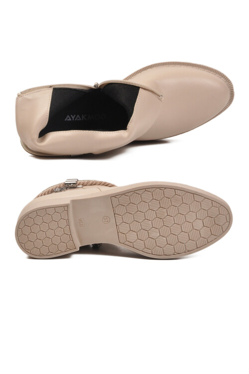 Bej Cilt Fermuarlı Kaymaz Bot 325126 Z