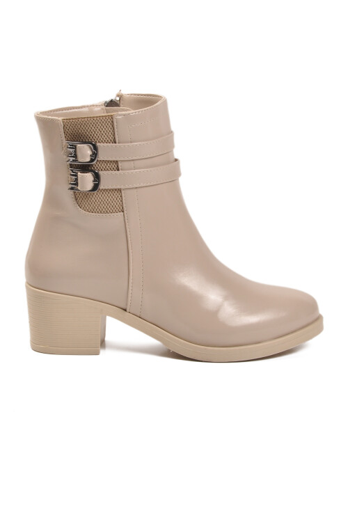 Bej İçi Kürklü Topuklu Kadın Bot 1006 Z