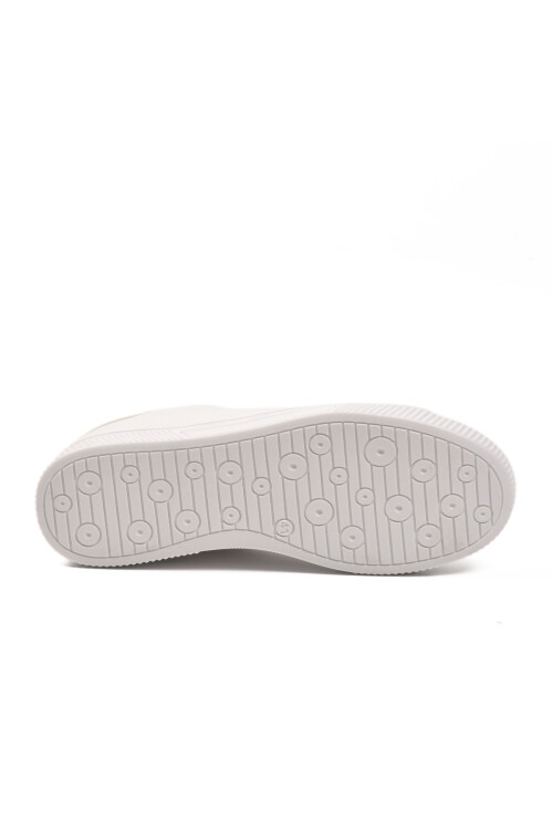 Beyaz Bağcıklı Hafif Cilt Erkek Sneaker Mota 600 M
