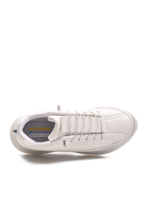 Beyaz Memory Foam Lastik Bağcıklı Erkek Sneaker 2250-1 M