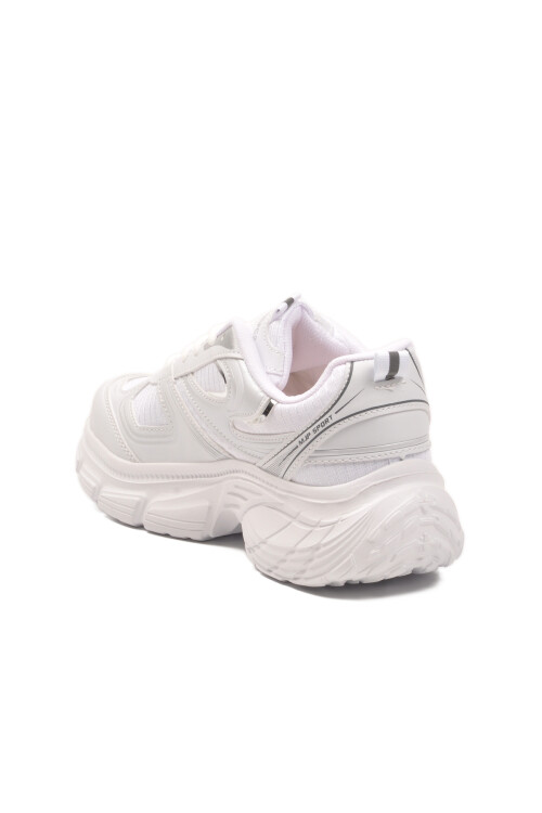 Beyaz Bağcıklı Hafif Yüksek Taban Kadın Sneaker 2376 G