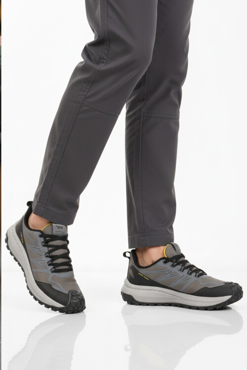 Füme Kaymaz Bağcıklı Esnek Erkek Spor Ayakkabı Osiria 2035 M