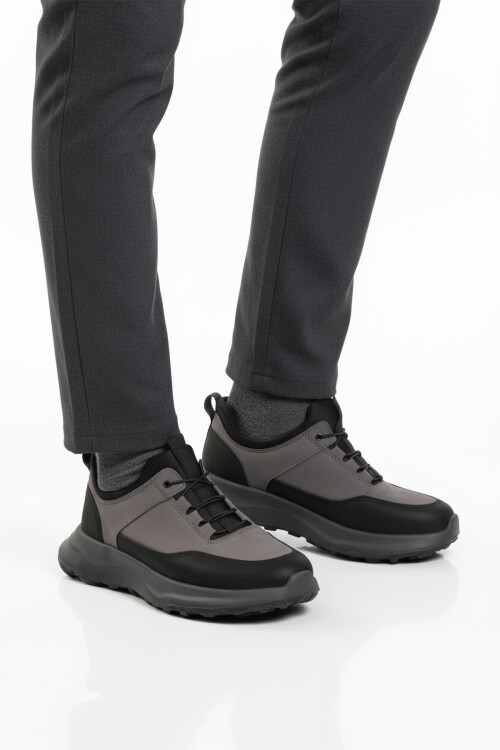 Füme Elastik Bağcıklı Hafif Cilt Erkek Casual Ayakkabı 460 M