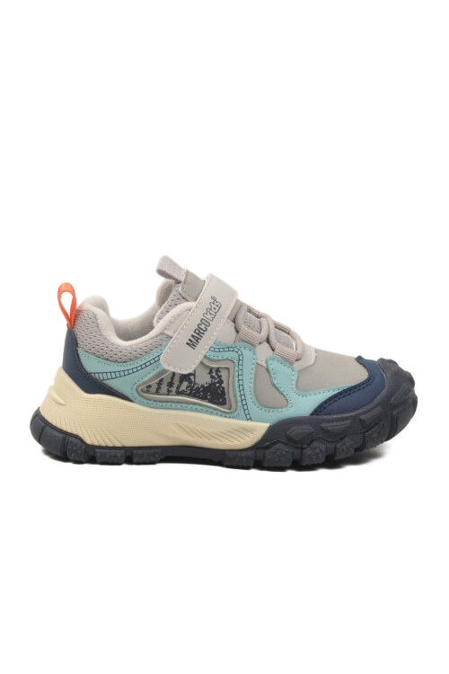 Gri Cırtlı Hafif Esnek Kaymaz Erkek Çocuk Spor Ayakkabı 22678 P