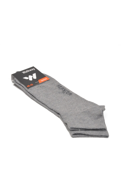 Gri Pamuklu Dikişli Erkek Patik Çorap PTK-2184