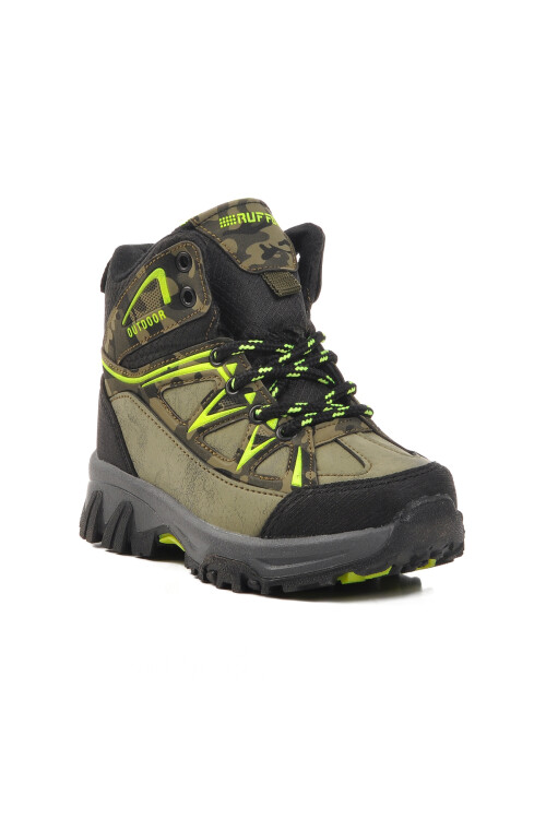 Khaki Camouflage Polar Non-Slip Sole Childrens Outdoor Boots 2301 P