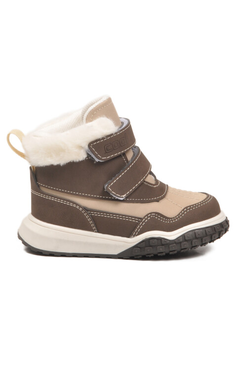 Kahve Cırtlı Kaymaz Taban Unisex Çocuk Bot Shade B