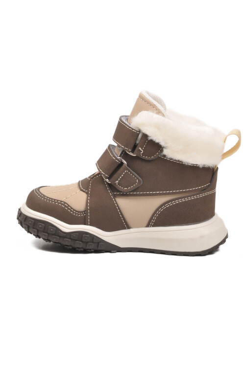 Kahve Cırtlı Kaymaz Taban Unisex Çocuk Bot Shade B