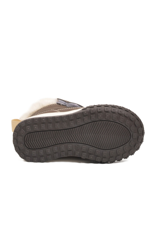 Kahve Cırtlı Kaymaz Taban Unisex Çocuk Bot Shade B