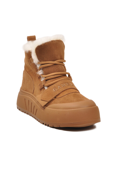 Kahve Süet İçi Kürklü Soğuğa Dirençli Kaymaz Kadın Bot Tape Z