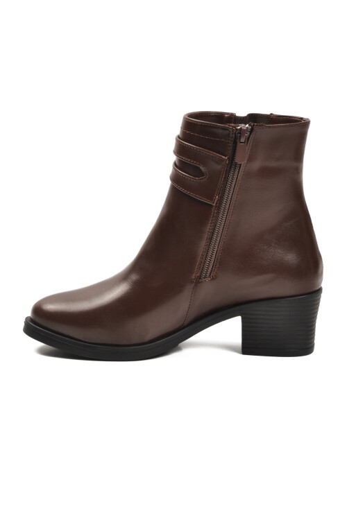 Kahve İçi Kürklü Topuklu Kadın Bot 1006 Z