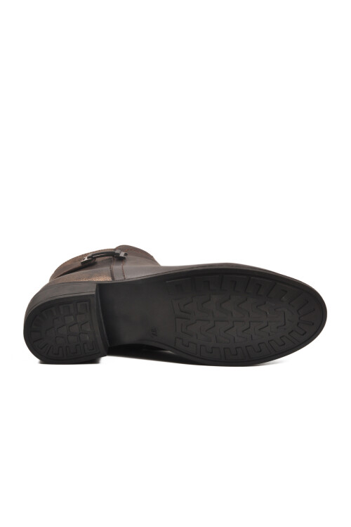 Kahve Zümrüt Fermuarlı Kürklü Kaymaz Kadın Bot 547820 Z