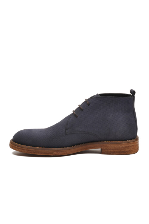 Lacivert Bağcıklı Hakiki Deri Erkek Klasik Bot Po 235 M