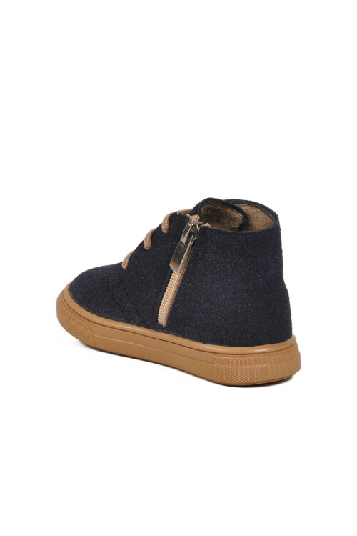 Lacivert Süet Bağcıklı Fermuarlı Bebek Bot 823106 B