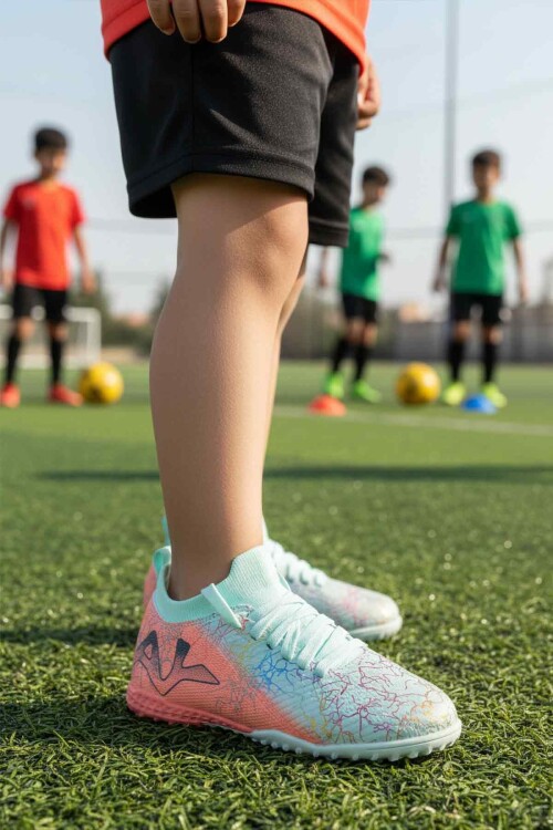 Mint Bilekten Çoraplı Erkek Çocuk Halı Saha Ayakkabısı FH-252-153 F