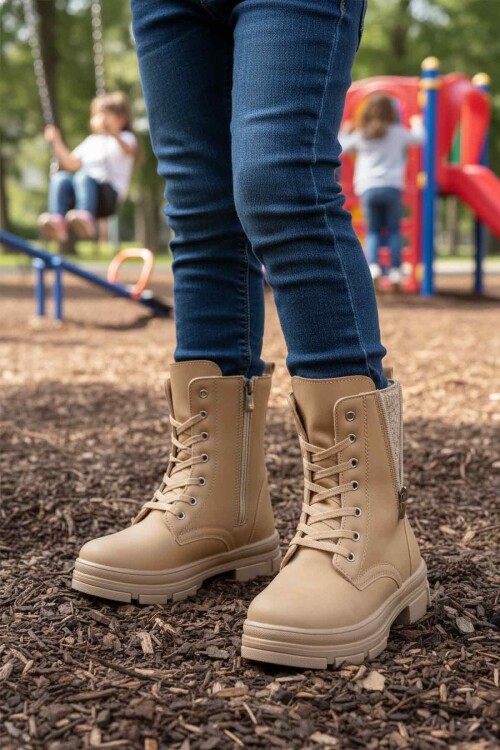 Nut İçi Polarlı Kaymaz Taban Kız Çocuk Bot G-1001 F Frmr