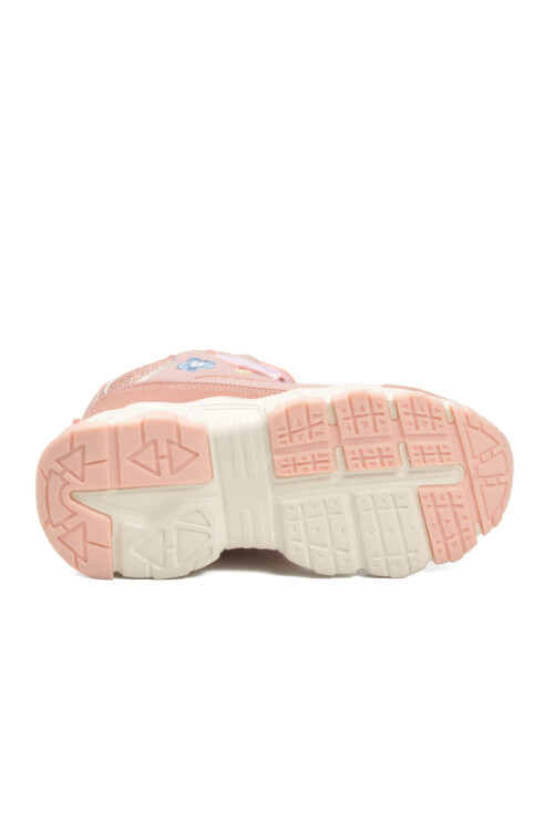 Pudra Cırtlı Desenli Kaymaz Taban Kız Çocuk Spor Ayakkabı Bella Uzun F