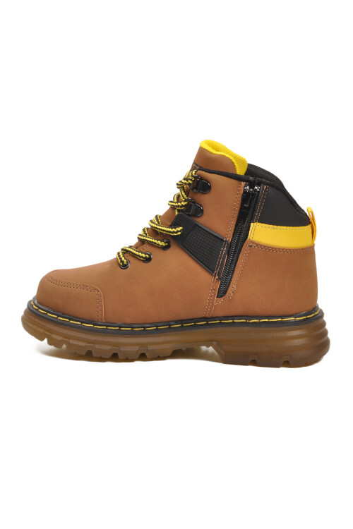 Yellow Zippered Unisex Kids Boots Cane F